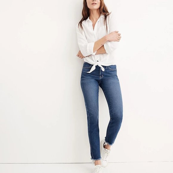 Madewell Slim Straight Jeans: Raw-Hem Edition Women's 27 - Picture 1 of 9